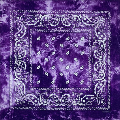 Tie Dye Cashew Paisley 100% Cotton Square Bandana