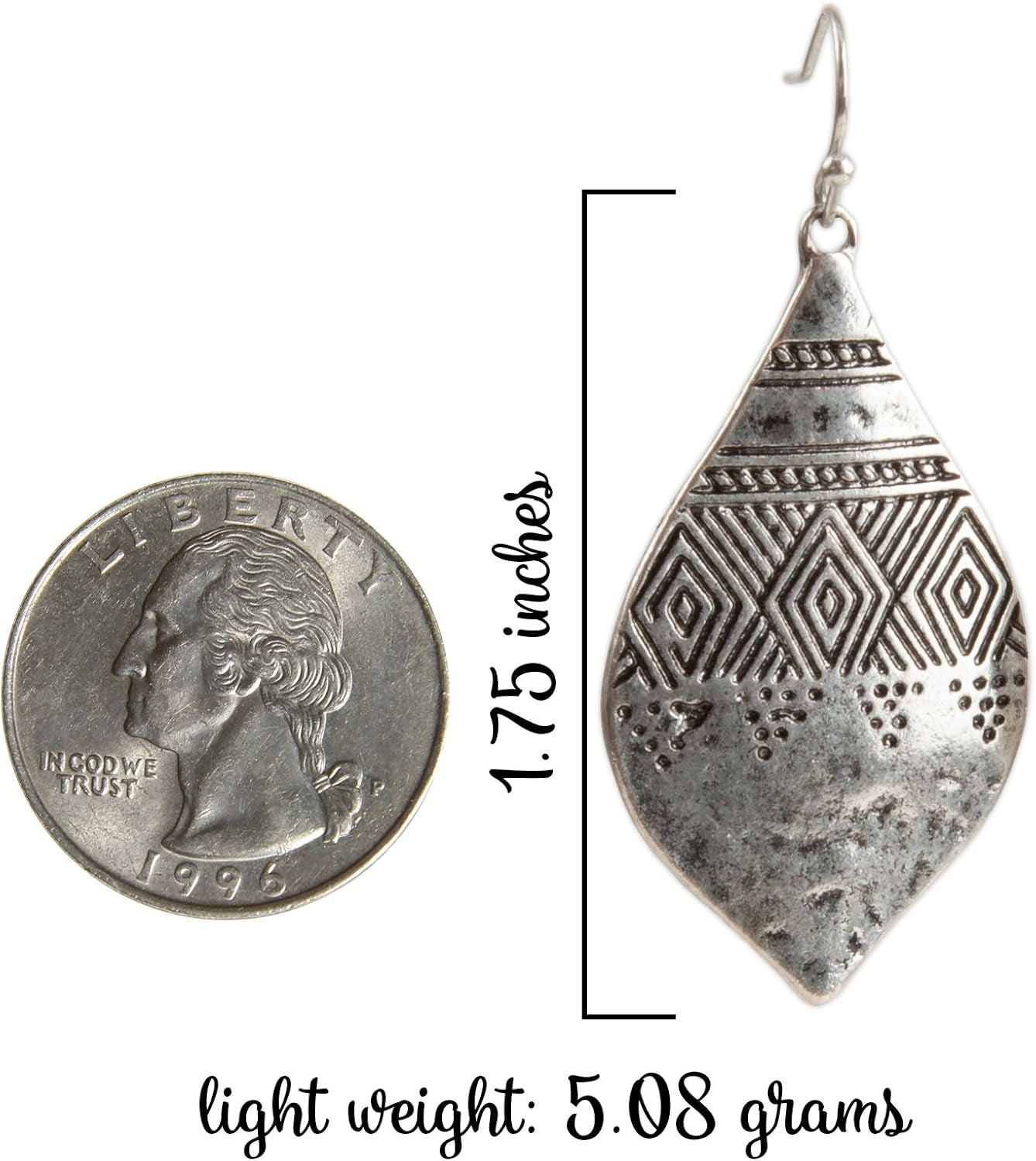 Bohemian Hammered & Engraved Silver Earrings -  Collection…