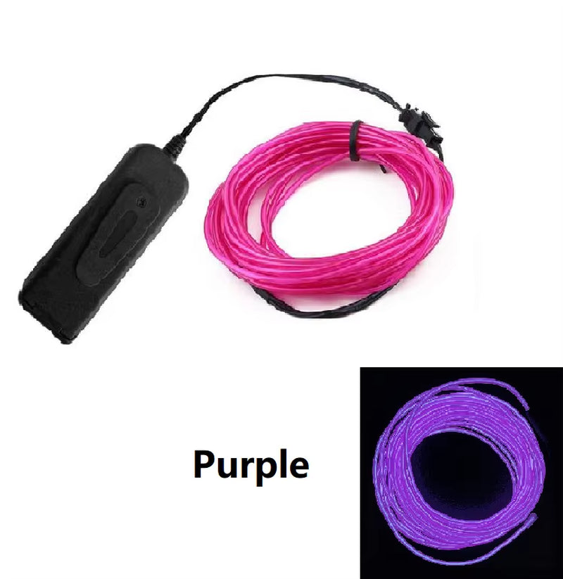 1M 3M 5M Glow EL Wire Neon Cable for Christmas Dance Party DIY Costumes Multicolor Illuminated Light AA Battery Lamp LED Strip