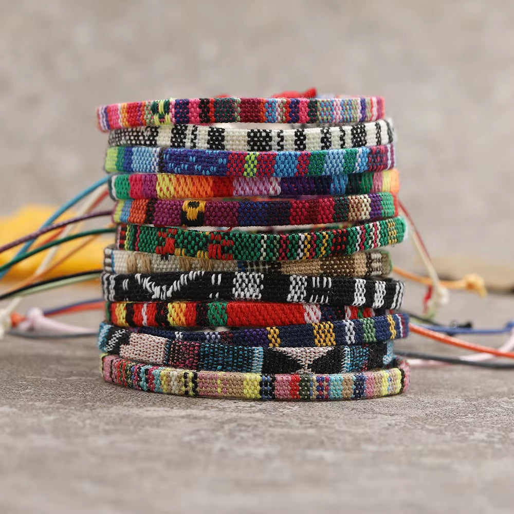 Handmade Braided Festival Bracelet Set, 12 Pack