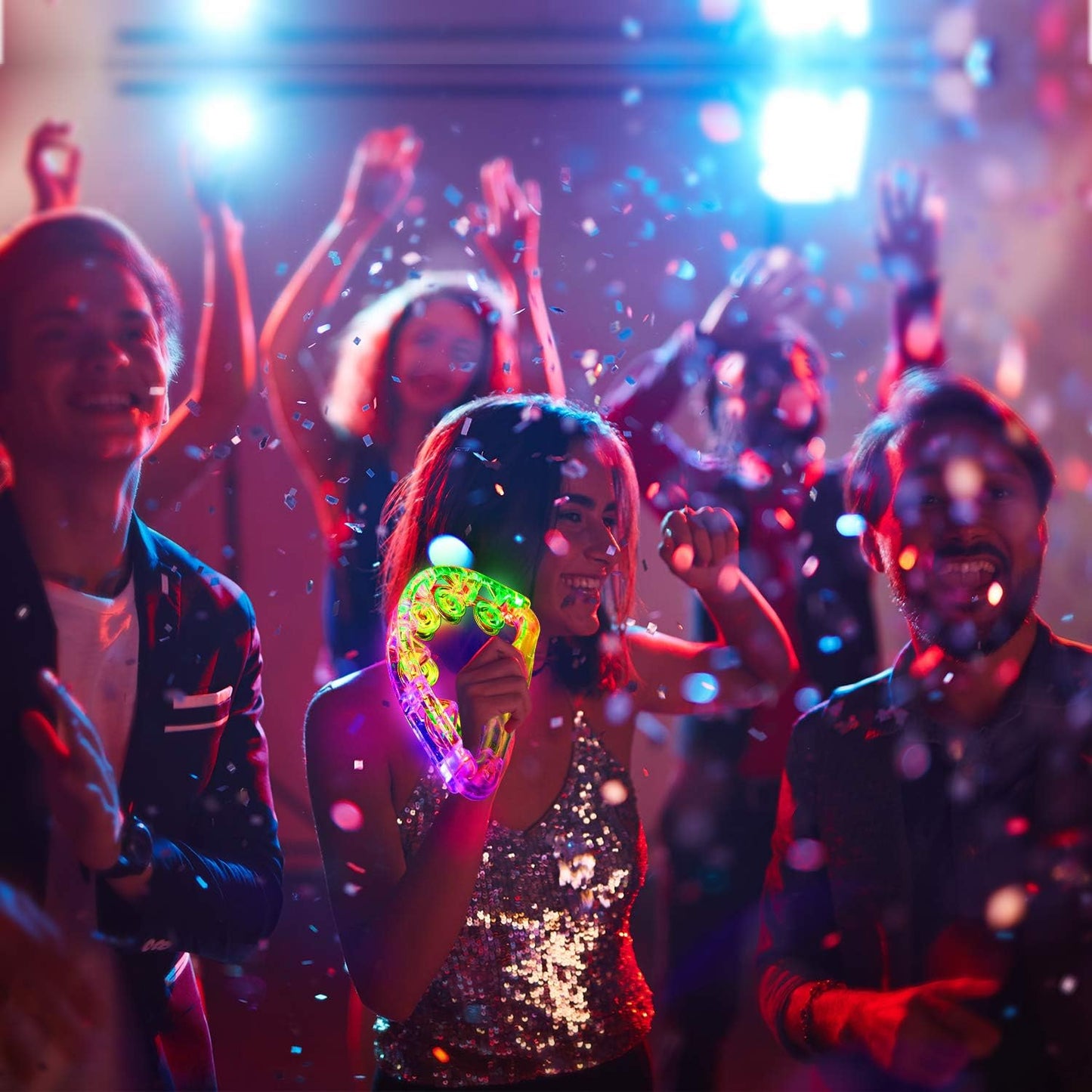 Handheld LED Tambourine, Light up Toy 