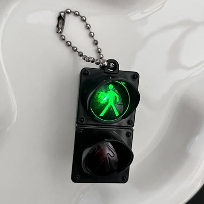 Simulation Electronic Traffic Light Keychain Pendant - Mini Pedestrian Light LED