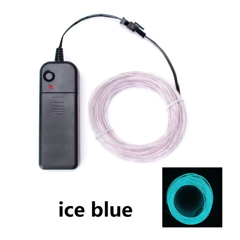 1M 3M 5M Glow EL Wire Neon Cable for Christmas Dance Party DIY Costumes Multicolor Illuminated Light AA Battery Lamp LED Strip