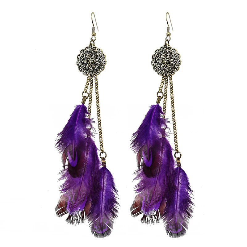 Bohemian Feather Earrings 