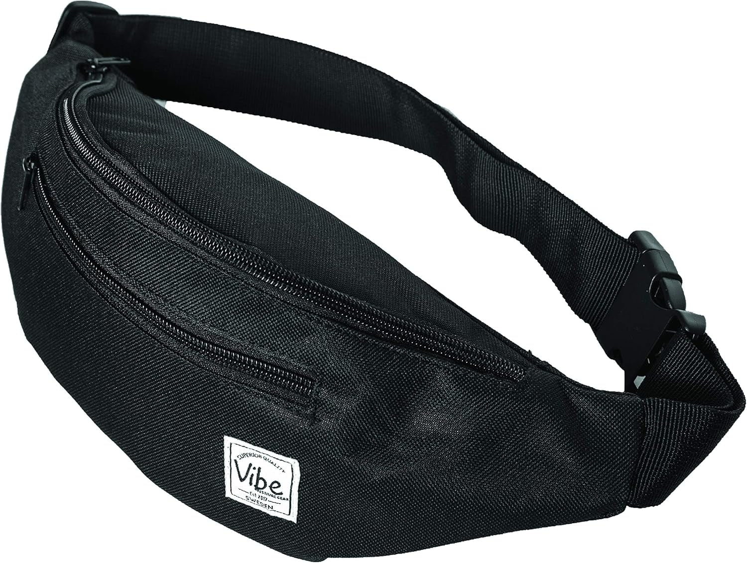 Fanny Pack for Men Women - Many Prints - Black Holographic Silver Gold Cute Waist Bag for Festival Rave Hiking Running Cycling