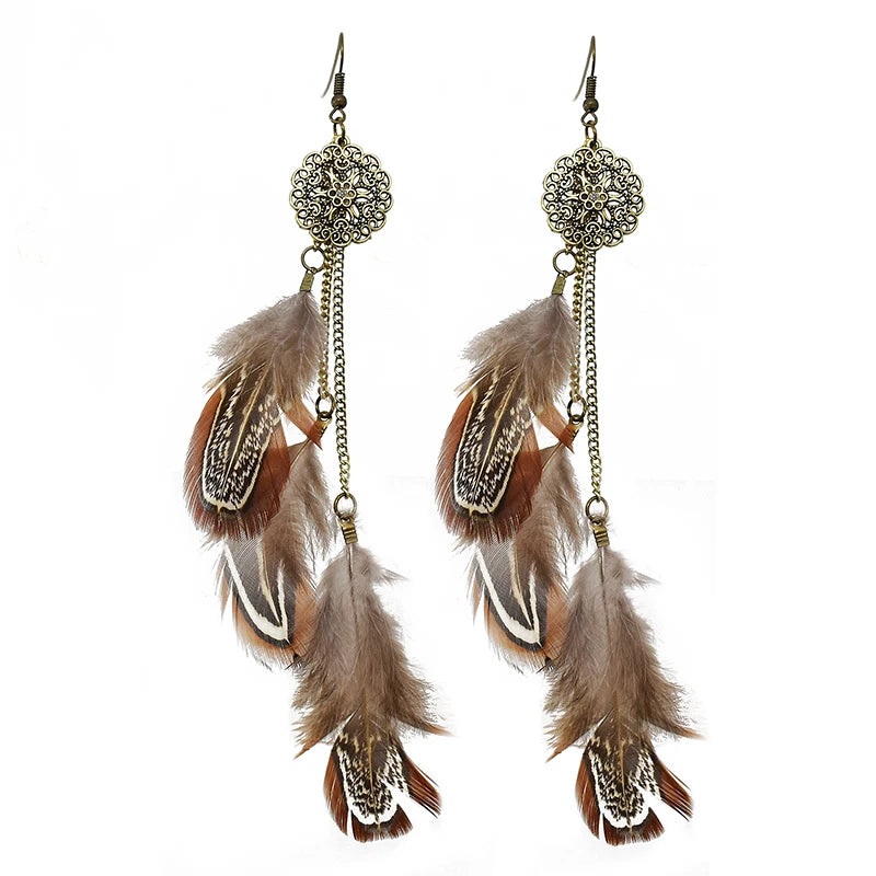 Bohemian Feather Earrings 