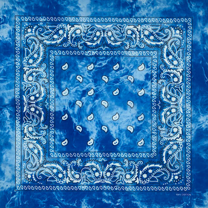 Tie Dye Cashew Paisley 100% Cotton Square Bandana