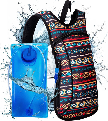 Hydration Pack Backpack with 2L Water Bladder for Women, Men, Teens, Kids - Hydropack Hydro Sports, Outdoor, Running, Camping, Hiking, Festivals, Raves