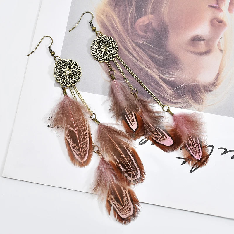 Bohemian Feather Earrings 