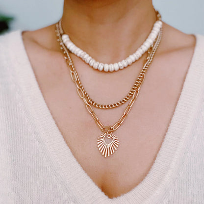 Resin Bead - Heart Layered Necklace