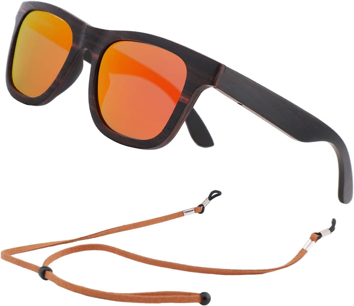 Polarized Wood Sunglasses Men, Wooden Bamboo Sunglasses for Women