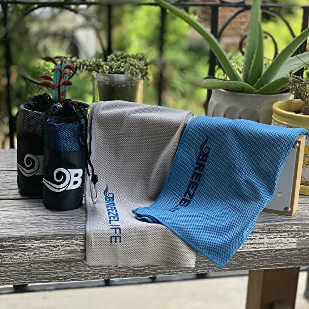 Microfiber Cooling Towels for Hot Weather, Instant Fast Cooling for Neck and Face, 2 Pack