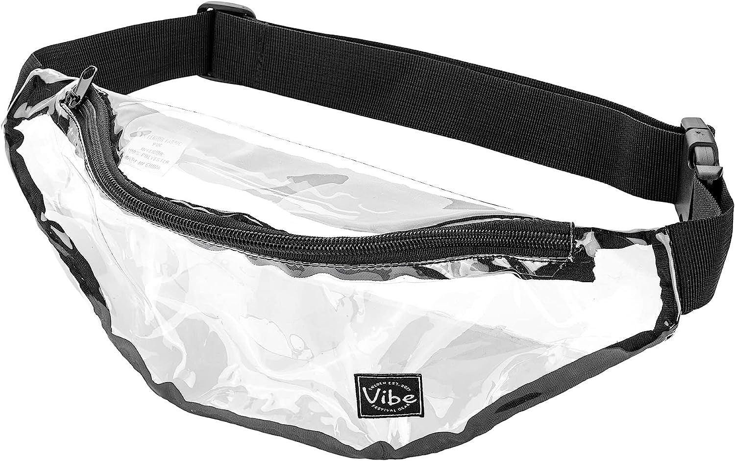 Fanny Pack for Men Women - Many Prints - Black Holographic Silver Gold Cute Waist Bag for Festival Rave Hiking Running Cycling
