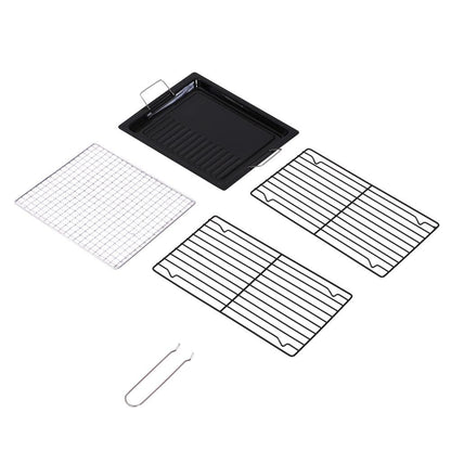 Portable Folding Charcoal BBQ Grill in Silver Stainless Steel - Camp  Cooker with a Large Non-Stick Cooking Space