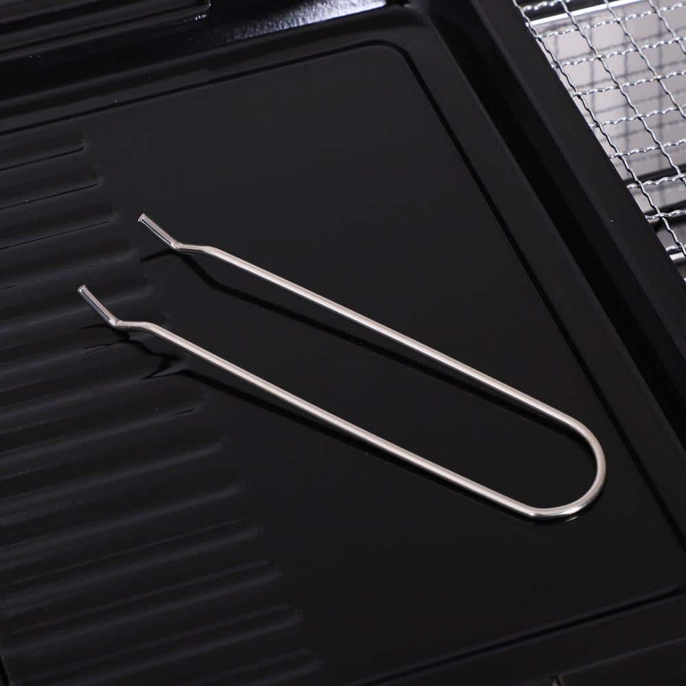 Portable Folding Charcoal BBQ Grill in Silver Stainless Steel - Camp  Cooker with a Large Non-Stick Cooking Space